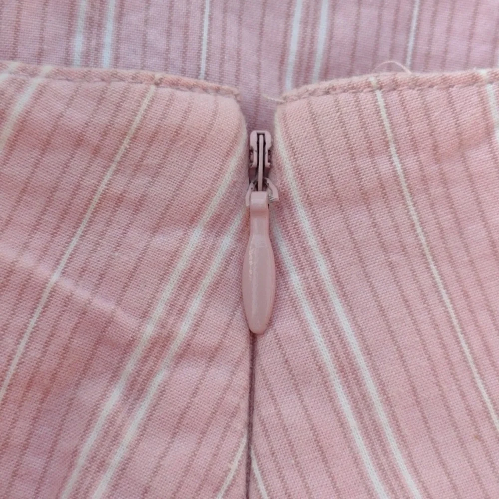 Merona Pink Knee-Length Striped Embroidered A-Line Skirt 4 - Picture 6 of 8